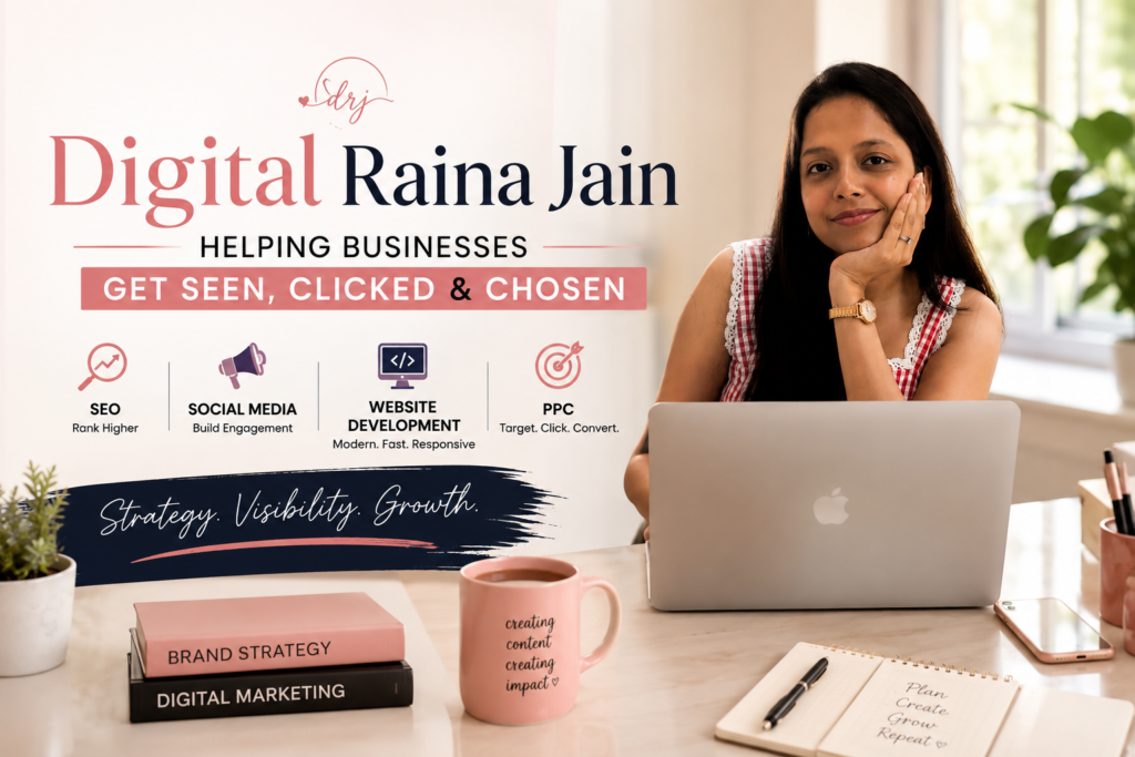 Digital Raina Jain — Helping Businesses Get Seen, Clicked & Chosen
